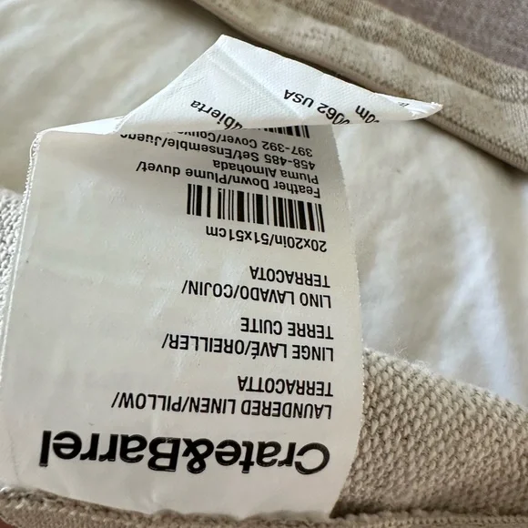 Crate & Barrel Pillow 20x20 - Picture 2 of 3